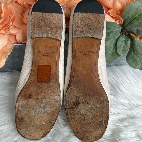 Givenchy Snakeskin Ballet Round Toes Flats Sz 37.5 - Picture 12 of 13